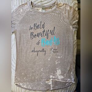 Women's Pretty Hunter Burnout Tan Long Sleeve Tee Size Med #bepretty EUC